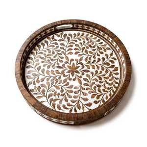 Luxury Crafts Wood Inlay Vanity Organizer <b>Tray</b> Contemporary Handmade Storage for Makeup <b>Perfume</b> and Jewelry Collection - Product Image 1