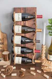 Porte-bouteilles de vin en bois de luxe autoportant pour 12 bouteilles, support de comptoir moderne, durable, résistant à la rouille et imperméable - Product Image 4