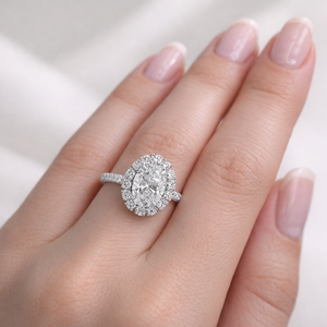Wholesale 925 Sterling Sliver 14K 18K Solid <b>Gold</b> Design IGI Certified Oval Lab Grown Diamond Halo Engagement <b>Ring</b> <b>Cocktail</b> <b>Ring</b> - Product Image 6