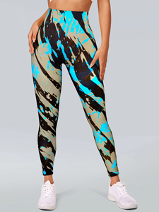 กางเกงโยคะเอวสูงไร้รอยต่อสำหรับผู้หญิง ควบคุมหน้าท้อง ป้องกันการโป๊ยิ่งย่าย เหมาะสำหรับออกกำลังกายในฟิตเนส เอวยางยืด ผ้าเนื้อเดียว สวมใส่สบาย - Product Image 4