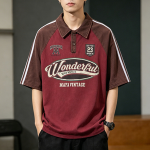 เสื้อเชิ้ตแขนสั้นลายทางถักสไตล์วินเทจสำหรับผู้ชาย แบรนด์ดัง ทรงปกติ สวมใส่สบาย โลโก้ด้านหน้า ผลิตจากโพลีเอสเตอร์ แห้งเร็ว ไม่ยับง่าย - Product Image 5