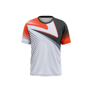 Camiseta Deportiva de Manga Corta para Hombre, Color Granate, Cuello Redondo, Tejido de Punto, 100% Algodón, Secado Rápido, Diseño a Rayas, Corte Regular, 240g - Product Image 2