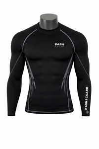 เสื้อรัดรูปคอสูงสำหรับผู้ชาย MMA BJJ เสื้อยืดออกกำลังกายฟิตเนสแขนยาว แห้งเร็ว ป้องกันรังสียูวี ชุดกีฬา - Product Image 2