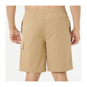 Shorts de bain pour hommes, écologiques, couleur unie, avec cordon de serrage à la taille et poches latérales, séchage rapide, décontractés, taille haute, style Bermuda - Product Image 4