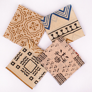 Bandanas carrées en coton imprimées sur mesure, protection solaire extérieure, foulards, ensemble de bandanas naturels faits à la main, style Bagru, accessoires pour cheveux - Product Image 2