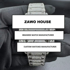 Reloj Mecánico de Acero Inoxidable Antiguo de Lujo Unisex Personalizado con Diamantes Moissanite Hechos a Mano, Precio al por Mayor ZAWO - Product Image 1