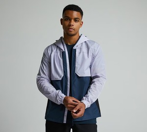 Men's Hooded Windbreaker <b>Jacket</b> Color Blocking Zipper Closure Sporty Casual Outdoor Wear Spring Polyester Material - Product Image 6