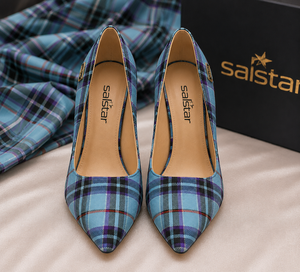 Luxury Scottish Tartan High Heel Pumps | Women's <b>Pointed</b> Toe Stiletto Shoes | Custom Logo - Product Image 3