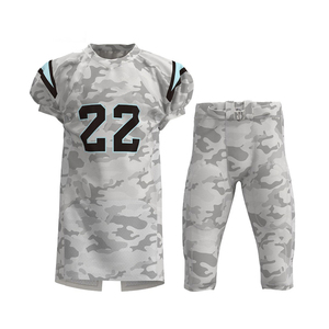 Maillot de football américain personnalisé imprimé, camouflage, numéro 22, anti-humidité, manches courtes, col rond, vêtements de sport pour hommes - Product Image 1