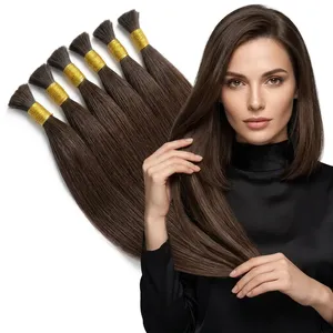 Extensiones de Cabello Humano Virgen Indio 100% Remy, Trama Transparente HD, Base de Seda Doble, Largas y Lisas, Color Marrón, Longitud Personalizable - Product Image 5