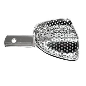 Plateaux d'empreinte manuels réutilisables en acier inoxydable poli miroir pour prothèse supérieure, instruments chirurgicaux dentaires, pont osseux - Product Image 3