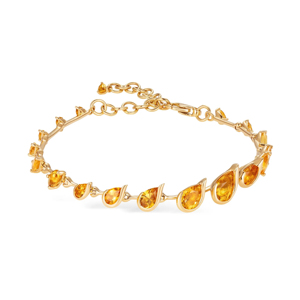 Bracelet chaîne en topaze plaqué or jaune pour femme, forme goutte d'eau, classique, à porter au quotidien - Product Image 1