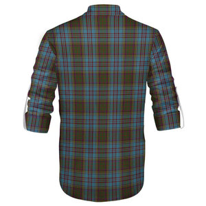Chemise Ghillie Traditionnelle Écossaise Personnalisée pour Homme, Motif Tartan Jacobite avec Lacets en Cuir pour Tenue de Kilt - Product Image 4