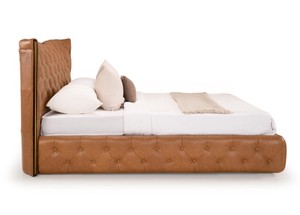 Modern Faux Leather Upholstered King Size <b>Bed</b> Tufted Headboard Soft <b>Bed</b> Frame Box Spring Design - Product Image 3