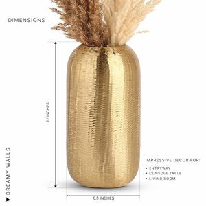 Jarrón Decorativo de Metal con Acabado de Diseño para Flores, Adorno Premium para el Hogar - Product Image 5