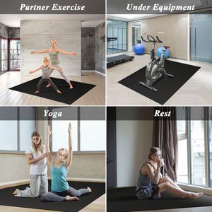 Tappetino Fitness in PVC Nero 5*7ft Antiscivolo e Impermeabile Ecologico per Pratica Yoga - Product Image 4