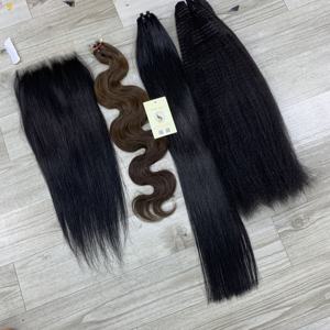 Extensiones de Cabello Humano Vietnamita al por Mayor, Color Negro, Tejido a Máquina, Ondulado, Liso Rizado, Doble Trama, Genius Weft - Product Image 4