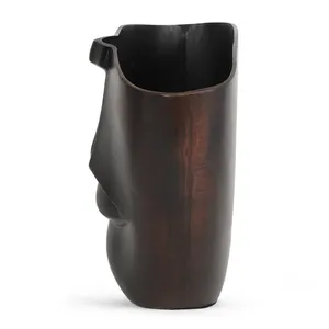 Jarrón Decorativo de Bronce Contemporáneo de 18.25 Pulgadas de Ancho, Hecho a Mano, para Decoración de Mesa, para Diseño Interior Moderno - Product Image 2