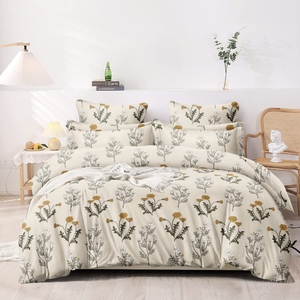 Manufacturer Wholesale 3 Piece Queen <b>Bedding</b> Set Custom Printed 100TC Polyester Sheet Pillowcase Hotel <b>Bedding</b> - Product Image 2