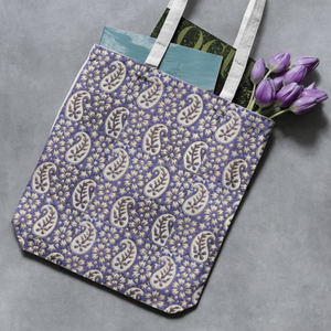 Bolsa de Ropa de Algodón Estampada a Mano, Bolso de Mano de Moda, Bolso de Hombro Elegante para Viajes, Compras, Uso Diario Informal - Product Image 6