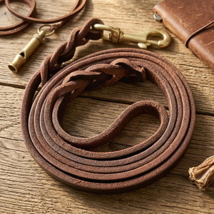 Comfortable Leather <b>Braided</b> Dogs pet Collars with genuine leather construction and durable hardware fittings in reasonable price - Product Image 4