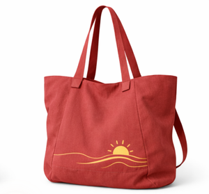 Sac fourre-tout en coton de haute qualité pour femme, motif animalier personnalisé, toile rouge avec poches zippées, idéal pour le shopping - Product Image 3