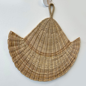 Éventails muraux artisanaux en rotin, éventails tissés à la main, art décoratif, accessoires de style tropical - Product Image 1