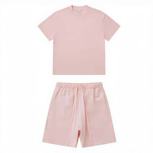 Ensemble de vêtements d'été pour homme, t-shirt à col haut et short, logo personnalisé, décontracté, thermique, blanc, deux pièces, 2025 - Product Image 3