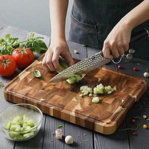 Planche à découper rectangulaire en bois pour la cuisine - Non toxique, facile à nettoyer, passe au lave-vaisselle, épaisseur 1,3 cm - Product Image 2