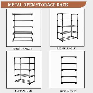 Modern 4 Tier Metal <b>Bookcase</b> Freestanding Space Saving Shelf For Home Office <b>Living</b> <b>Room</b> Furniture - Product Image 2