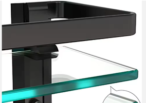 Étagère de douche murale en verre noir moderne OEM/ODM, étagère de salle de bain en verre, porte-shampooing en verre Vietnam - Product Image 3