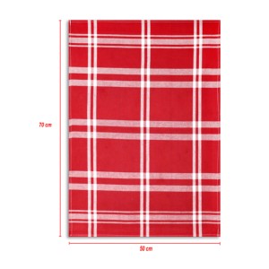 Serviette de cuisine à rayures rouges et blanches, en coton de qualité supérieure, teinte en fil, pour Noël. - Product Image 5