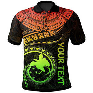 Polo à manches courtes pour homme avec drapeau de la Papouasie-Nouvelle-Guinée (PNG), impression par sublimation, coupe classique, style décontracté, jaune, rouge, noir - Product Image 5
