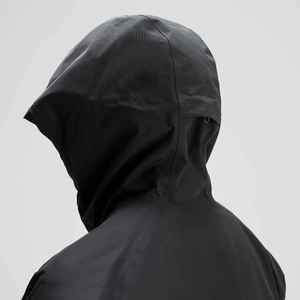 <b>Men's</b> Black Hooded Waterproof Softshell <b>Jacket</b> Casual Style Solid Color Polyester Outerwear Zipper Closure Winter Wear - Product Image 4