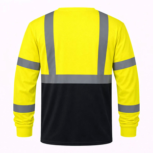Hi Vis Long Sleeve Construction Working T-<b>Shirts</b> Reflective Safety Customized Logo Printing Safety <b>Worker</b> T-<b>Shirts</b> - Product Image 6