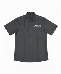 Chemise de travail à manches courtes en coton haute visibilité avec logo personnalisé pour hommes - Vêtements de travail industriels d'été respirants et à séchage rapide - Product Image 5