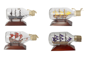 Premium GIA NHIEN CO. LTD Wooden Model <b>Ship</b> <b>Boat</b> with Wine Bottle Display | Ho Chi Minh City Crafted Handicraft Art - Product Image 3