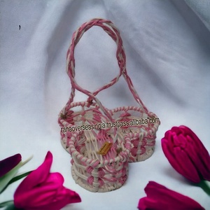 Cesto de cuerda de papel Cesto de regalo tejido hecho a mano de alta calidad al por mayor Cesto perfecto para regalo de cumpleaños de Navidad - Product Image 4