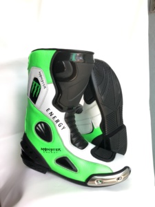 Botas de motociclista Monster personalizadas, a prueba de viento y agua, de cuero, disponibles en todas las tallas. - Product Image 2