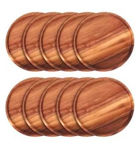 Plateaux de service en bois d'acacia, plateaux de service alimentaires originaux, assiette en bois en forme de feuille pour l'accueil, petite planche à fromage sécurisée - Product Image 1