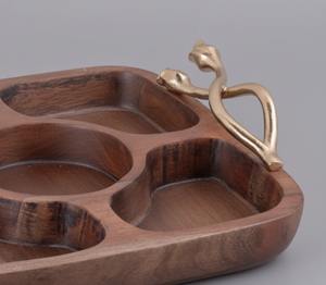 Plateau à chips et sauce en bois d'acacia, nouveau design - Product Image 3