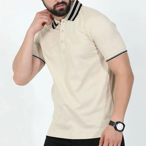 Polo homme en coton et polyester avec logo personnalisé, impression tendance, qualité supérieure, couleur unie - Product Image 1