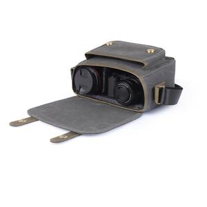 Sac à bandoulière vintage en cuir et toile de haute qualité pour appareil photo reflex numérique, idéal pour le voyage - LCCB-0014 - Product Image 3