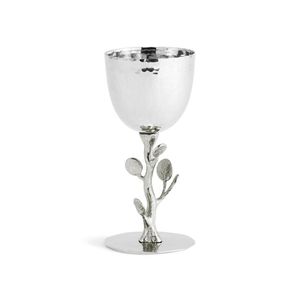 New Arrival Silver Botanical Kiddush Cup With Leaf Stem Luxury Judaica <b>Wine</b> <b>Goblet</b> For Shabbat Wedding Gift Decor For Home Decor - Product Image 1