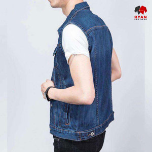 Gilet en jean personnalisé Ryan Pro Gear pour hommes, tissu respirant et écologique avec logo personnalisé - Product Image 2