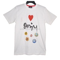 Camiseta de Cuello Redondo de Talla Grande Personalizada OEM con Estampado Personalizado Multicolor 100% Algodón Orgánico Estilo Urbano Hecho en India