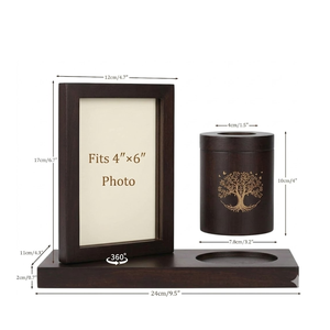 Best Quality Eco-Friendly Wooden Urn with Candle Holder for Human Ashes <b>Memorial</b> Customizable Designs Supplier From Vietnam - Product Image 2