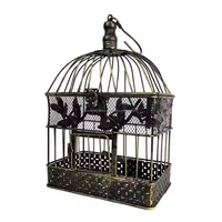 Couleur brune enduit de poudre Portable grande Cage à oiseaux perroquet élevage ornemental métal suspendu Cage à oiseaux meilleur
