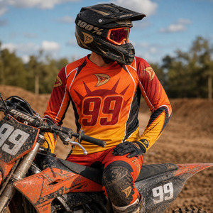 Maillot de motocross sublimé OEM Premium à manches longues, respirant, pour course MX, vêtements tout-terrain personnalisés - Product Image 6