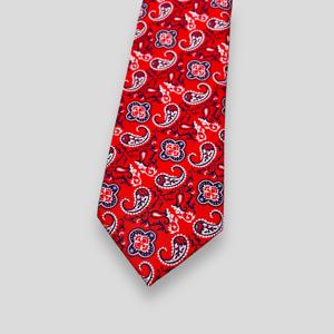 Corbata de Seda con Diseño Paisley Rojo y Blanco para Hombre |   Corbata Elegante de Primera Calidad para Eventos Formales, Negocios, Bodas y Fiestas |   Accesorio de Moda con Estilo - Product Image 2